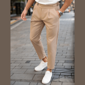 Light Business Casual Pants with Vertical Pleats